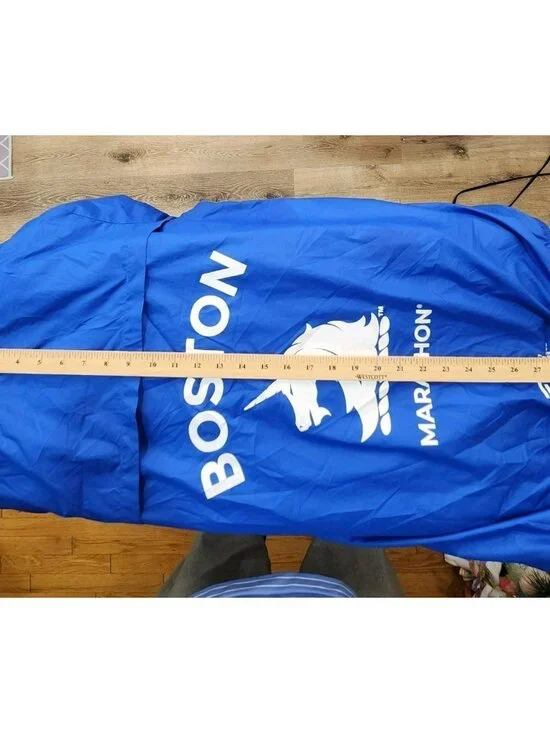 Adidas Boston Marathon 2023 Windbreaker Mens M Blue Full Zip Track Hoodie Run - Picture 14 of 15